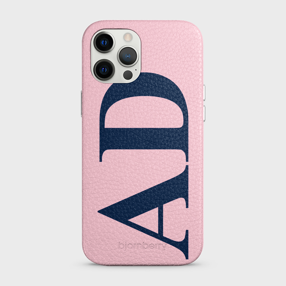 iPhone 12 Pro Max Personalised Leather Case - Large Initials - 15