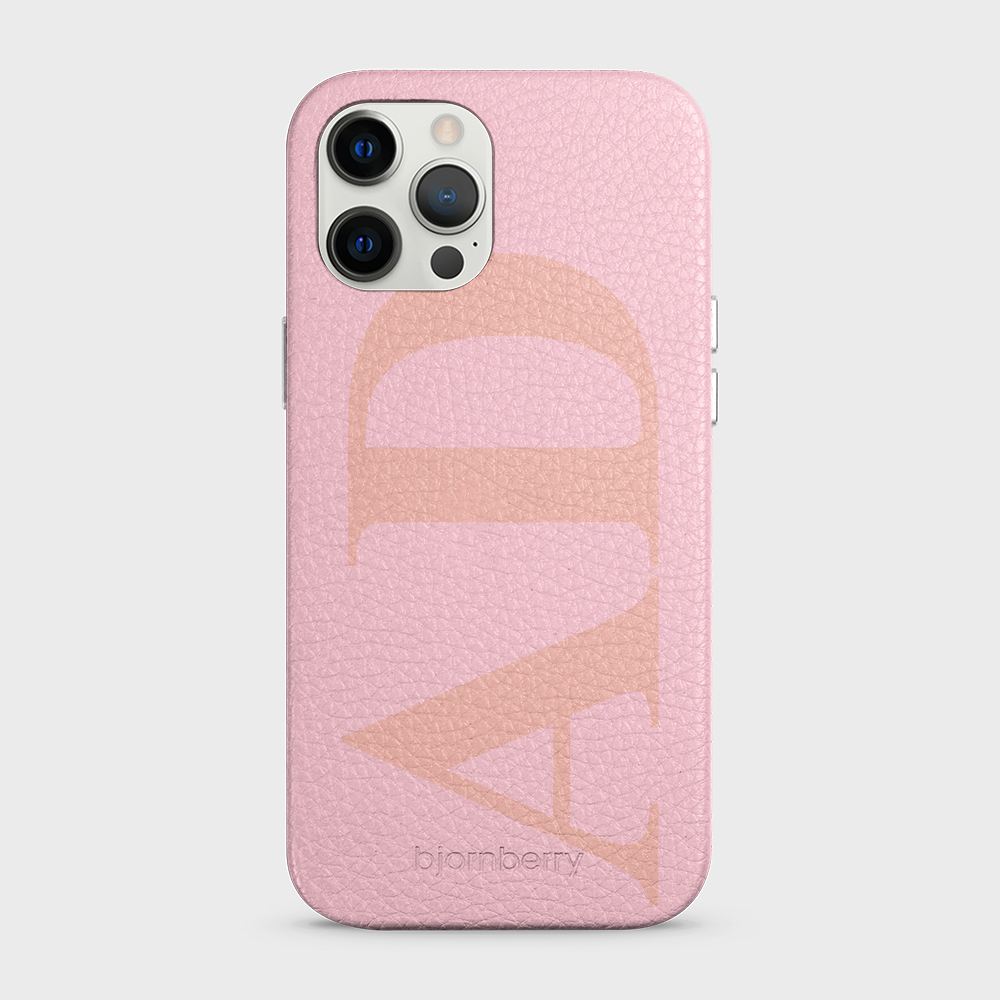 iPhone 12 Pro Max Personalised Leather Case - Large Initials - 10