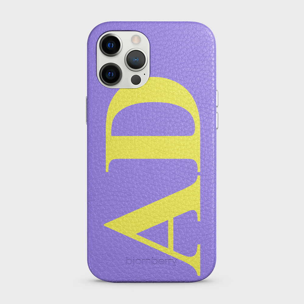iPhone 12 Pro Max Personalised Leather Case - Large Initials - 22