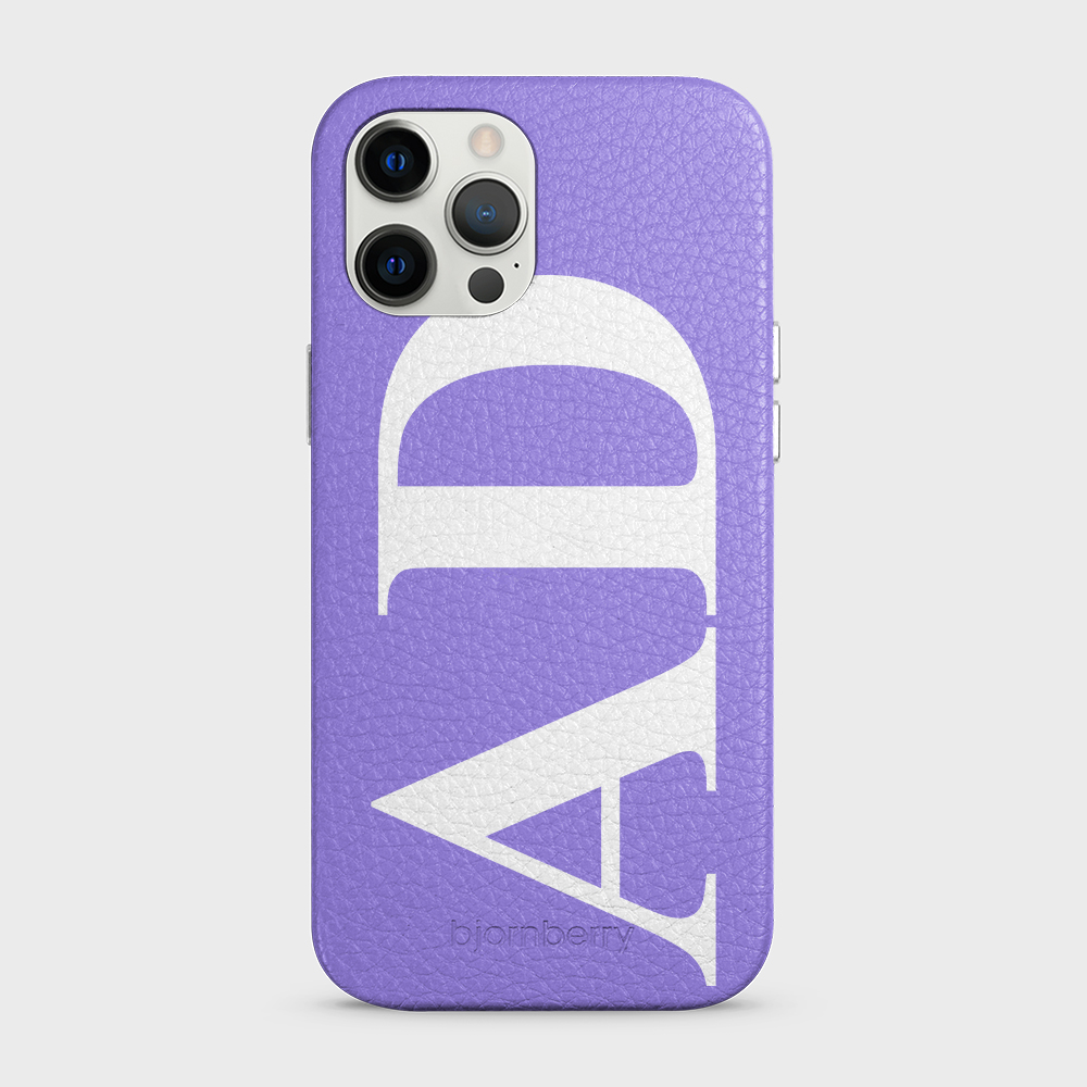 iPhone 12 Pro Max Personalised Leather Case - Large Initials - 21