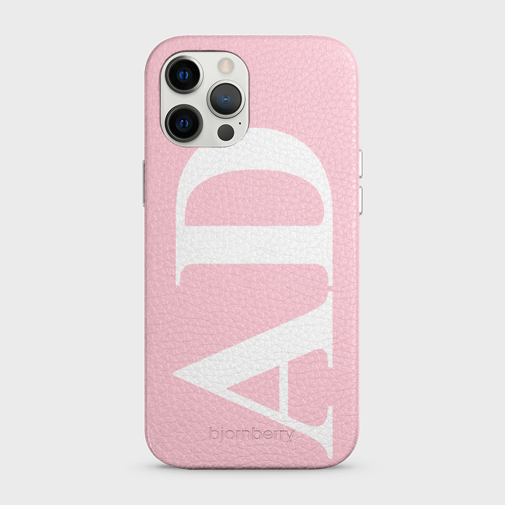 iPhone 12 Pro Max Personalised Leather Case - Large Initials - 13