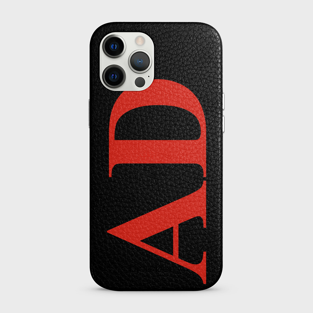 iPhone 12 Pro Max Personalised Leather Case - Large Initials - 6