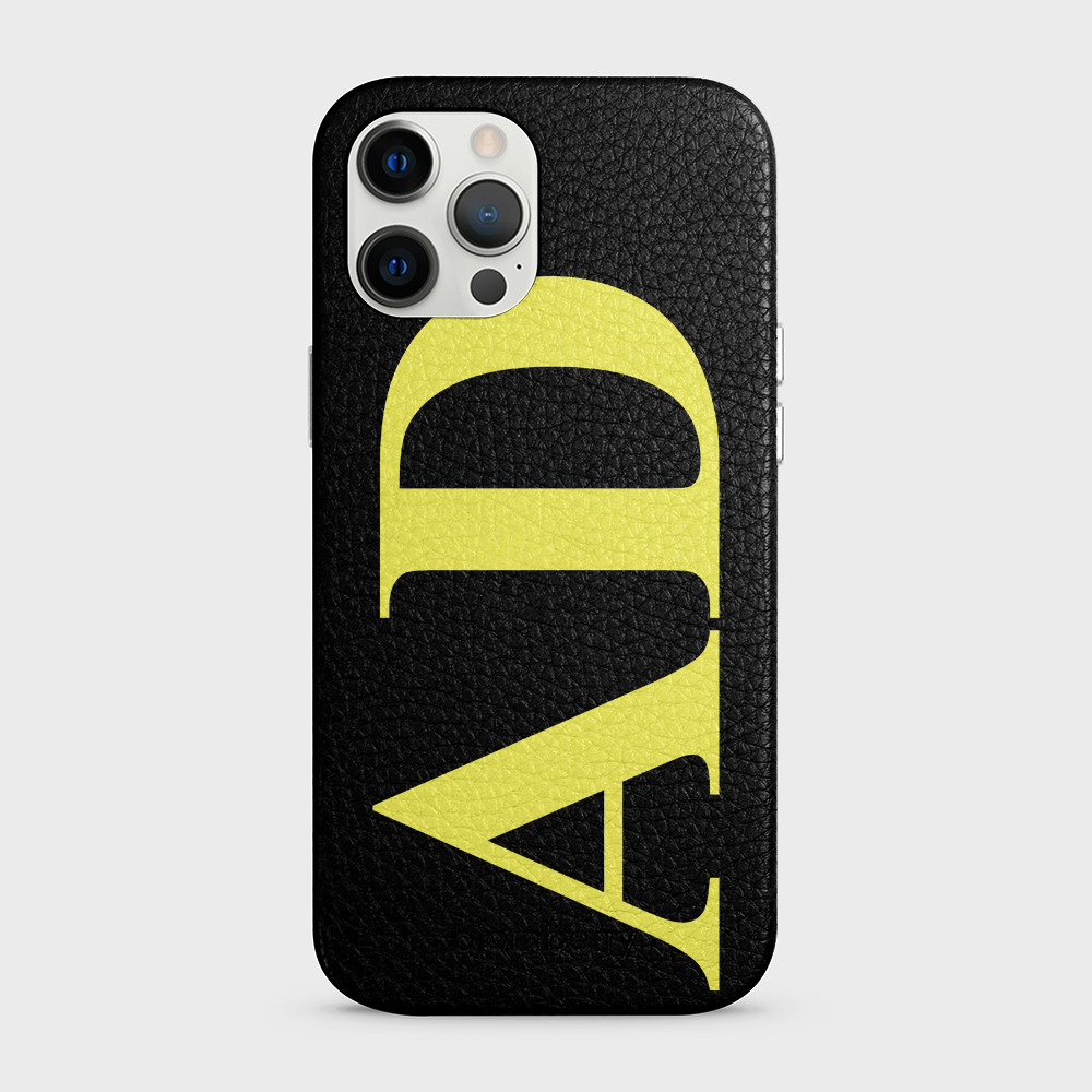iPhone 12 Pro Max Personalised Leather Case - Large Initials - 8