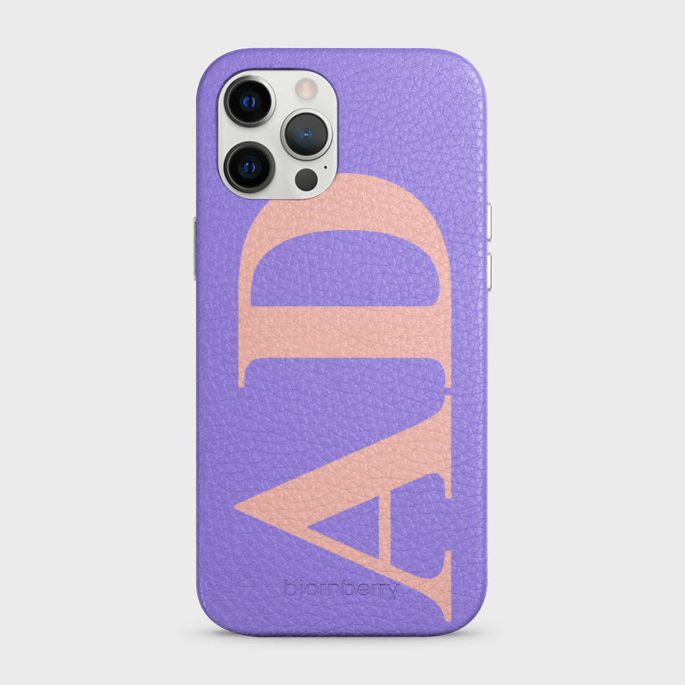 iPhone 12 Pro Max Personalised Leather Case - Large Initials - 18