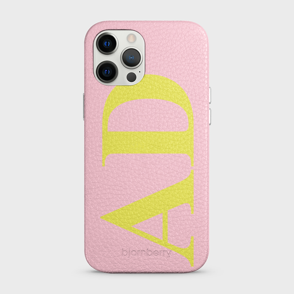 iPhone 12 Pro Max Personalised Leather Case - Large Initials - 14