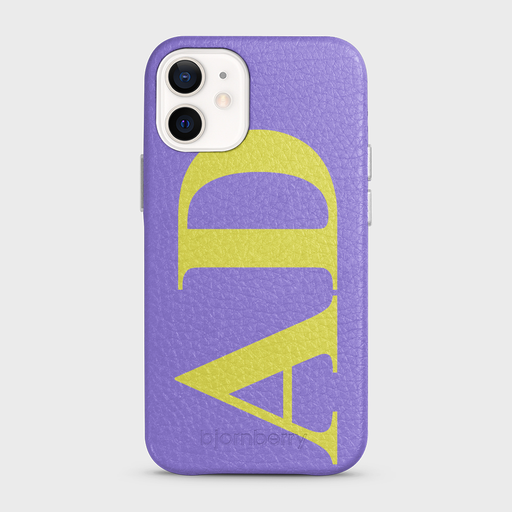 iPhone 12 Mini Personalised Leather Case - Large Initials - 15