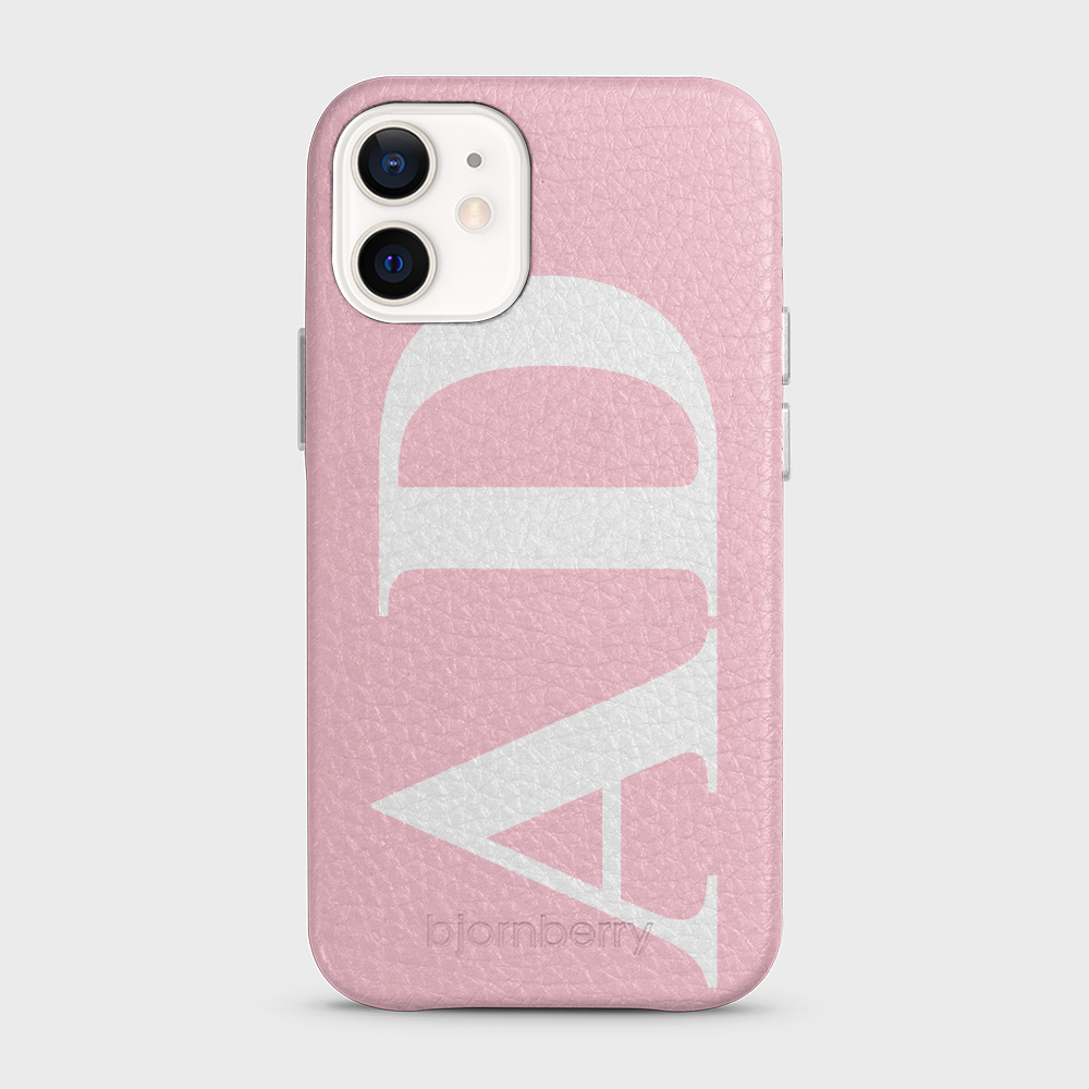iPhone 12 Mini Personalised Leather Case - Large Initials - 7
