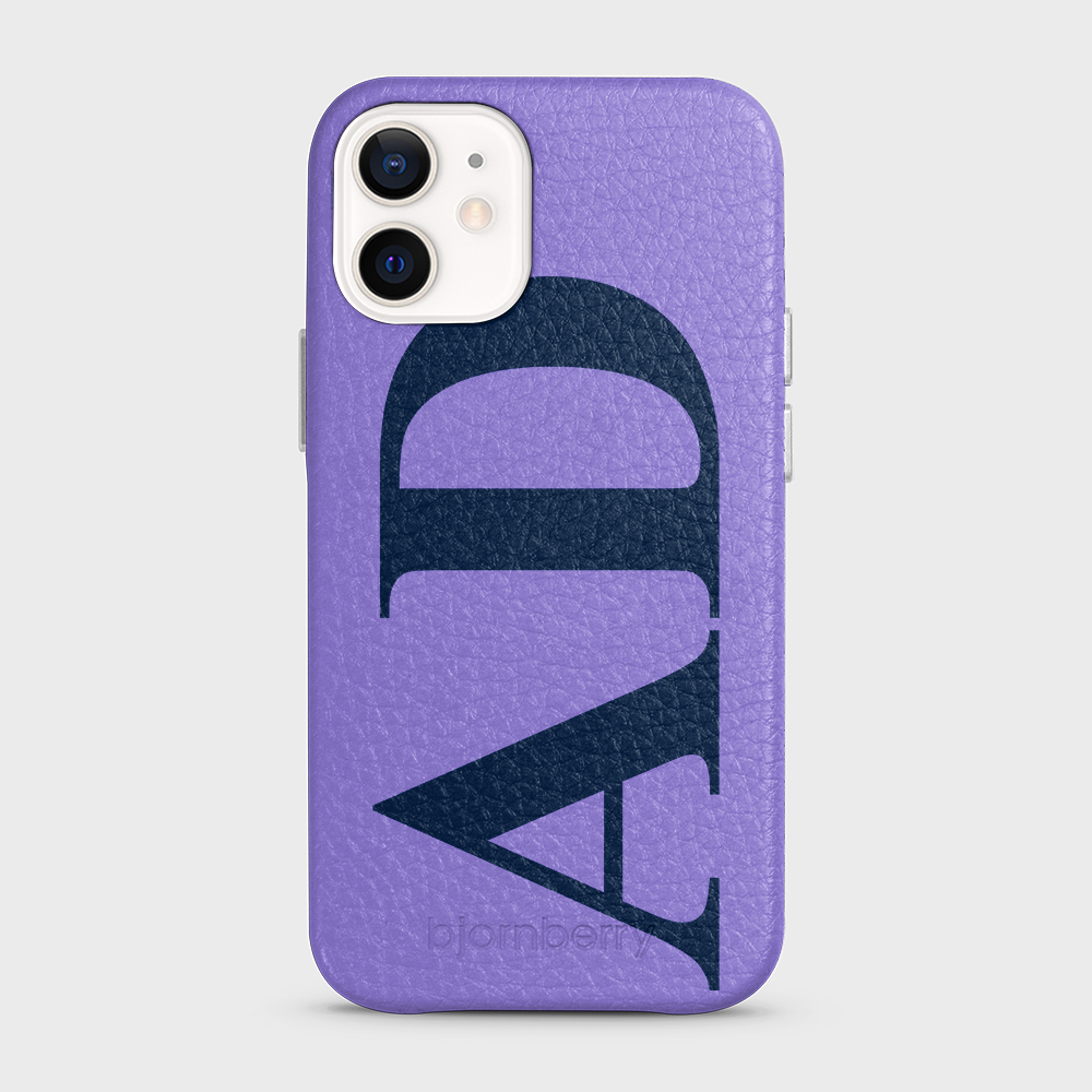 iPhone 12 Mini Personalised Leather Case - Large Initials - 9