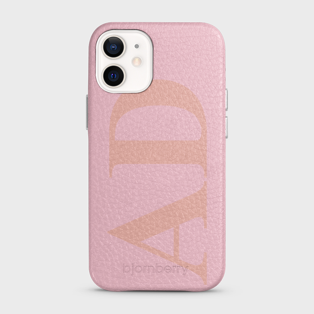 iPhone 12 Mini Personalised Leather Case - Large Initials - 4