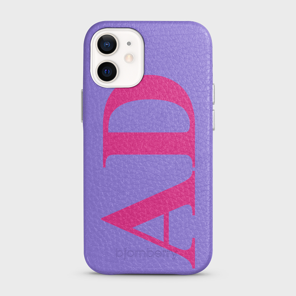 iPhone 12 Mini Personalised Leather Case - Large Initials - 10