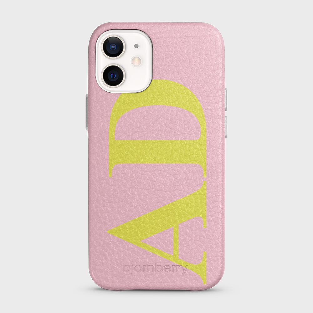 iPhone 12 Mini Personalised Leather Case - Large Initials - 8