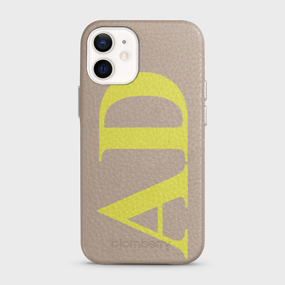 iPhone 12 Mini Personalised Leather Case - Large Initials - 29