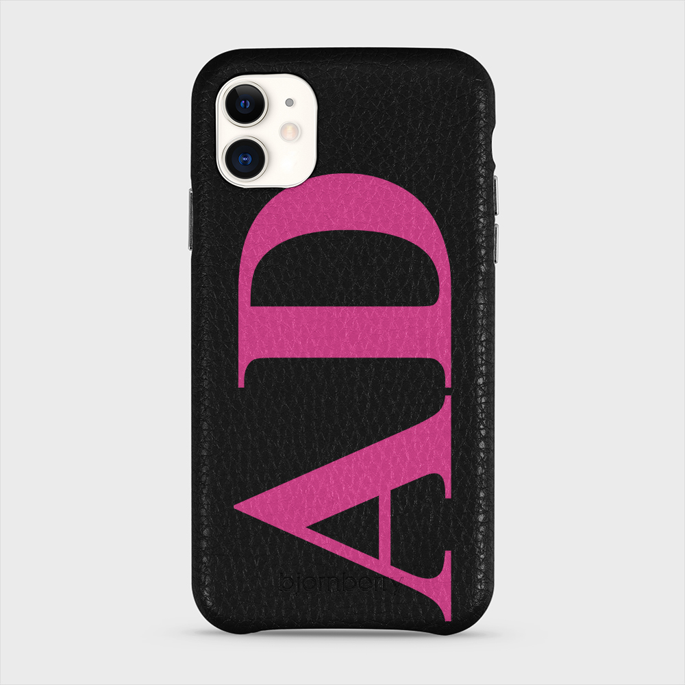 iPhone 11 Personalised Leather Case - Large Initials - 4