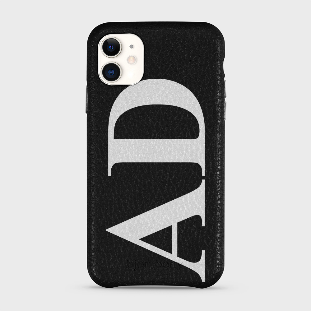iPhone 11 Personalised Leather Case - Large Initials - 7