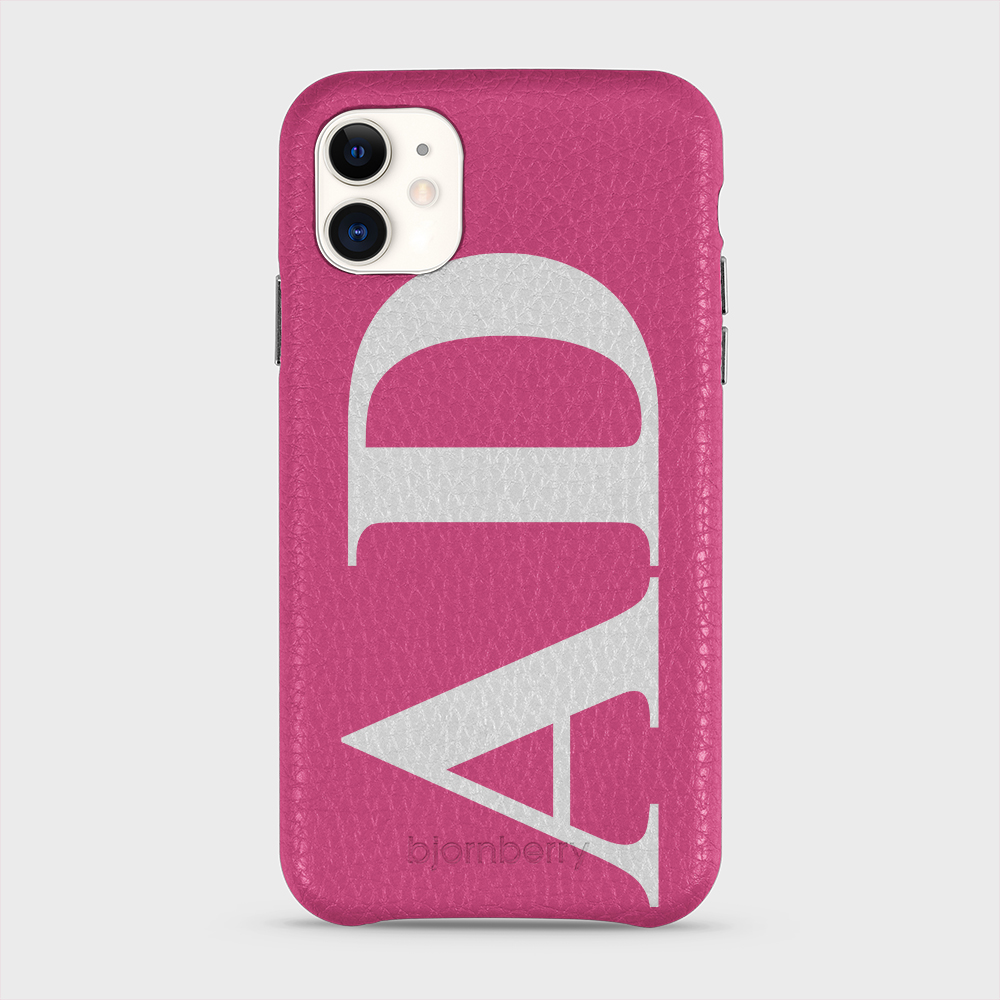 iPhone 11 Personalised Leather Case - Large Initials - 28