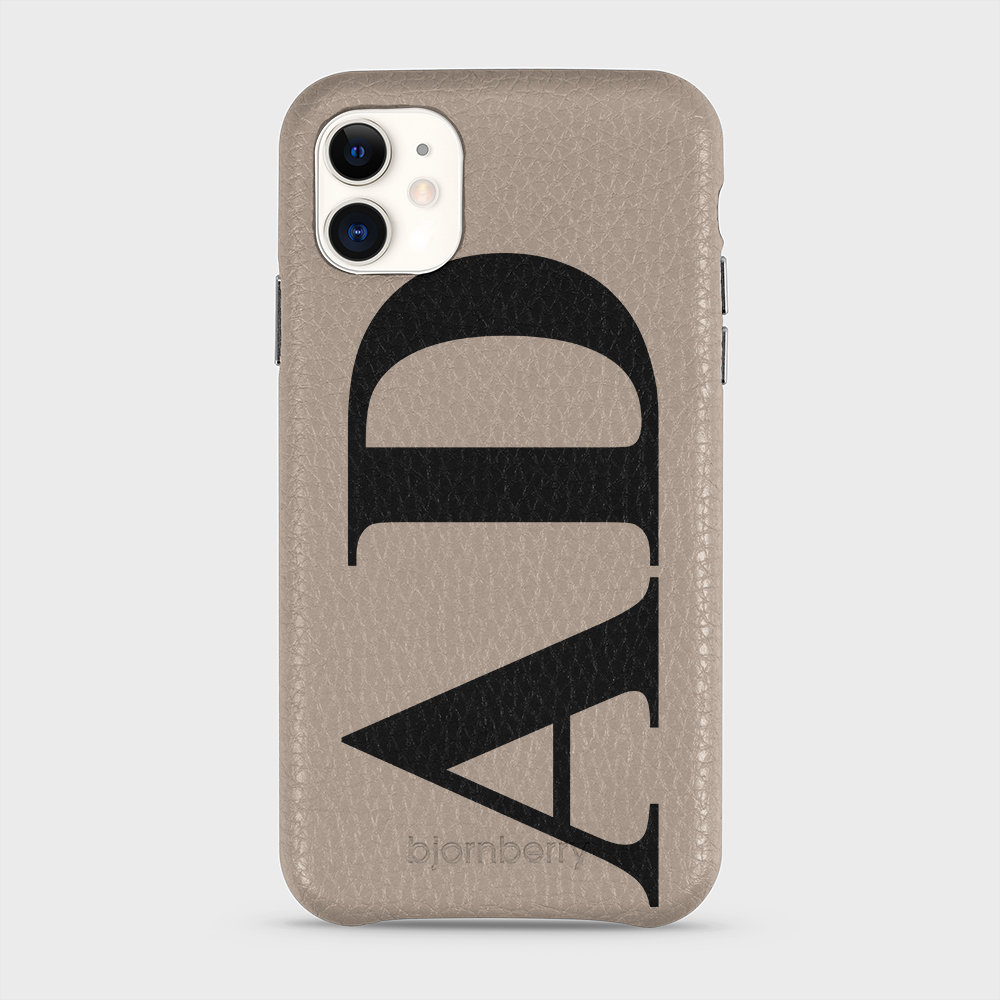 iPhone 11 Personalised Leather Case - Large Initials - 32