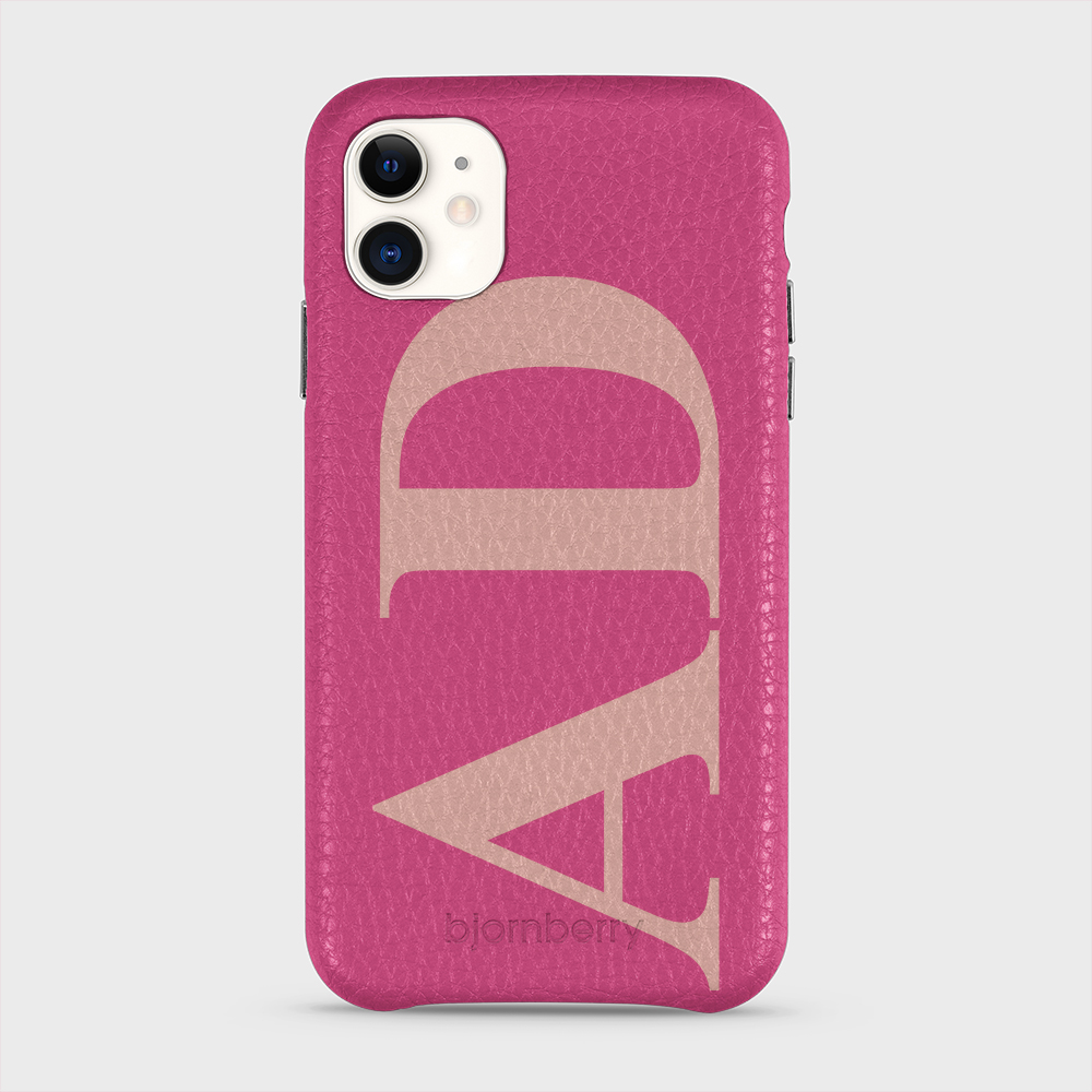 iPhone 11 Personalised Leather Case - Large Initials - 25