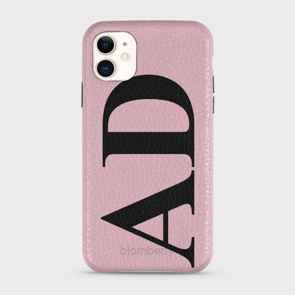 iPhone 11 Personalised Leather Case - Large Initials - 13