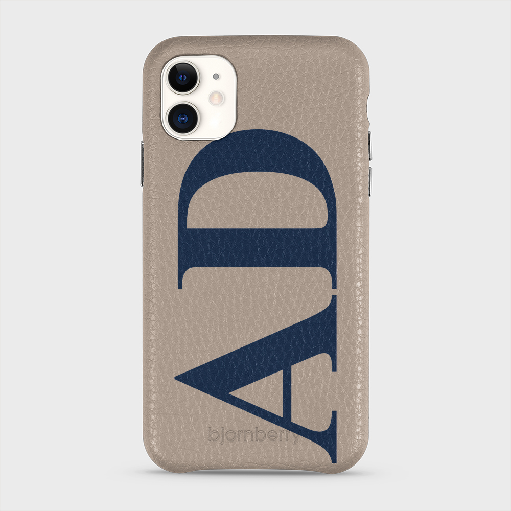 iPhone 11 Personalised Leather Case - Large Initials - 35
