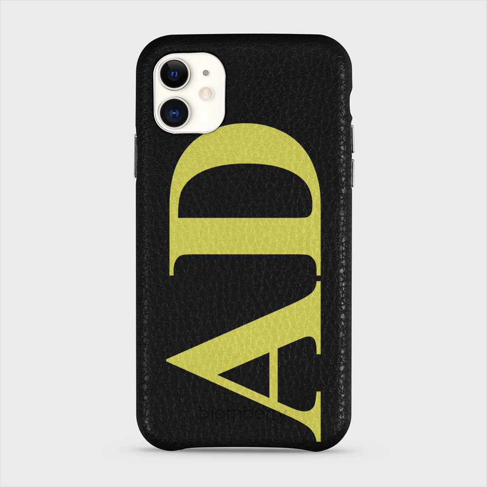iPhone 11 Personalised Leather Case - Large Initials - 8