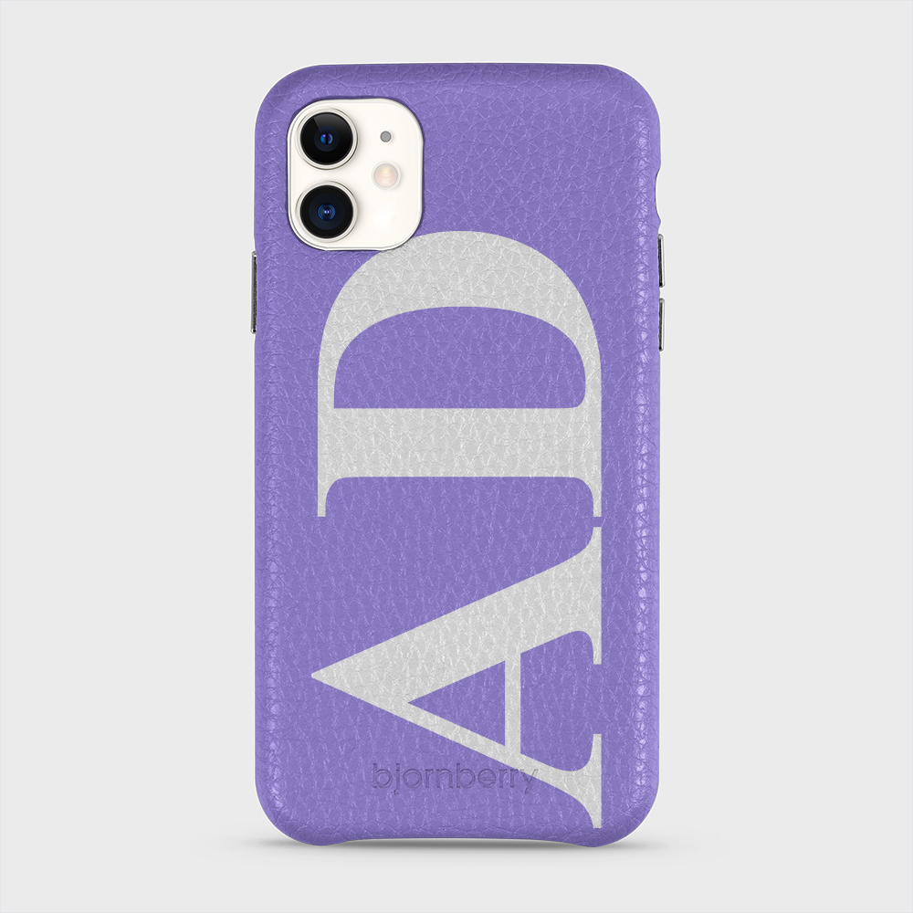 iPhone 11 Personalised Leather Case - Large Initials - 21