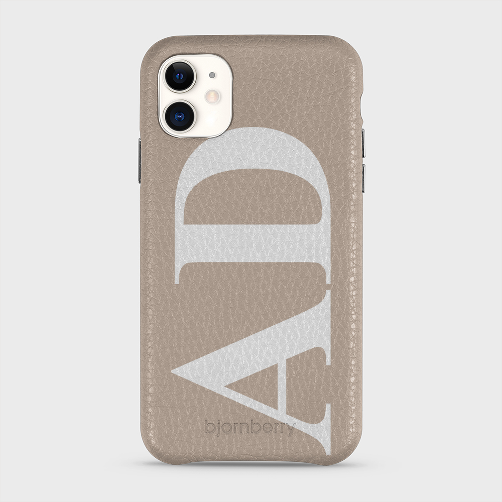 iPhone 11 Personalised Leather Case - Large Initials - 33