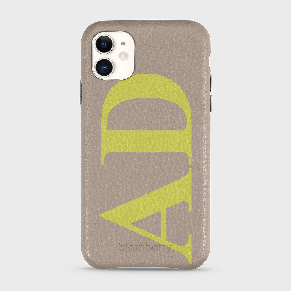 iPhone 11 Personalised Leather Case - Large Initials - 34