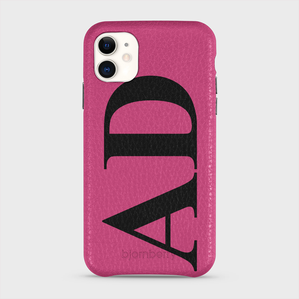 iPhone 11 Personalised Leather Case - Large Initials - 27