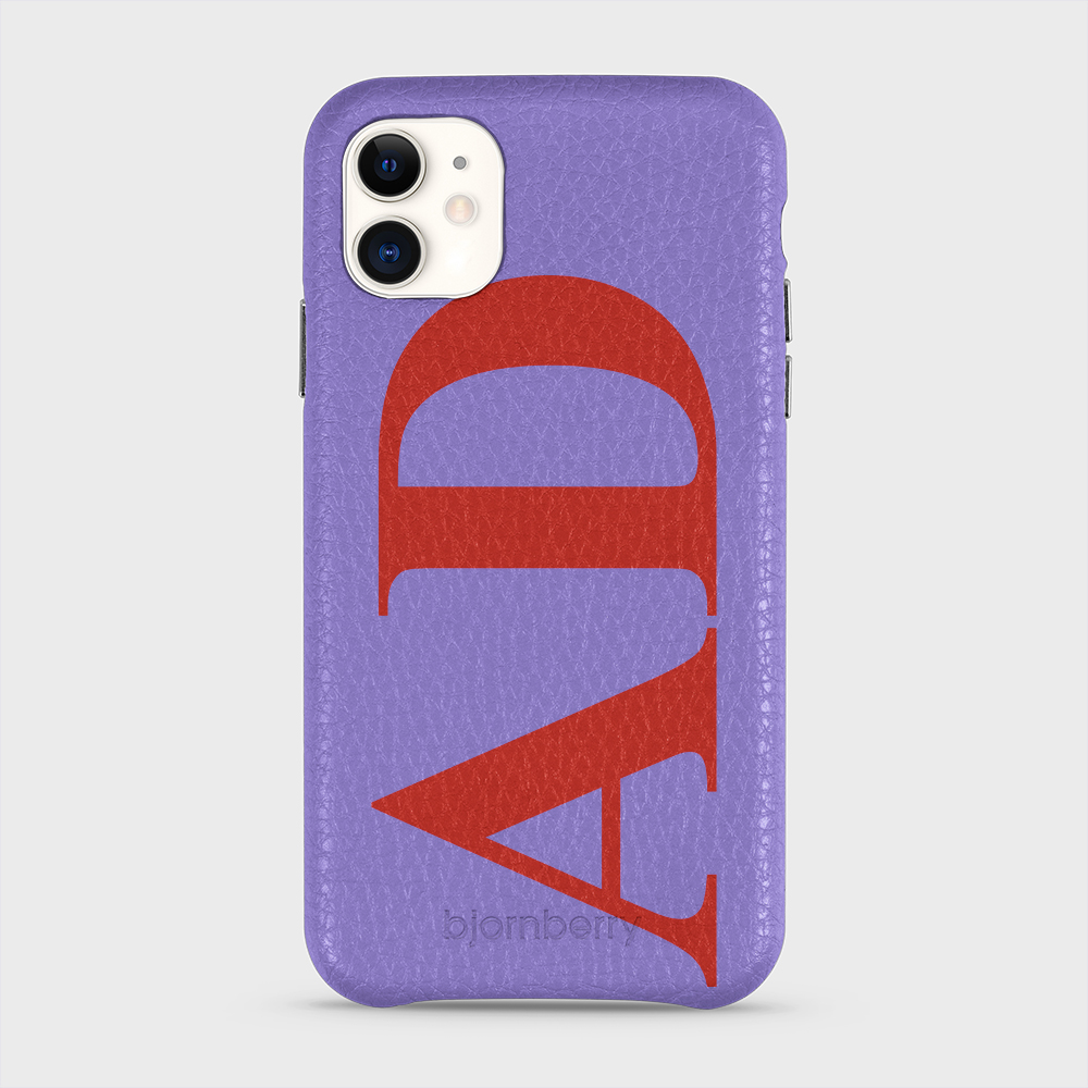 iPhone 11 Personalised Leather Case - Large Initials - 19