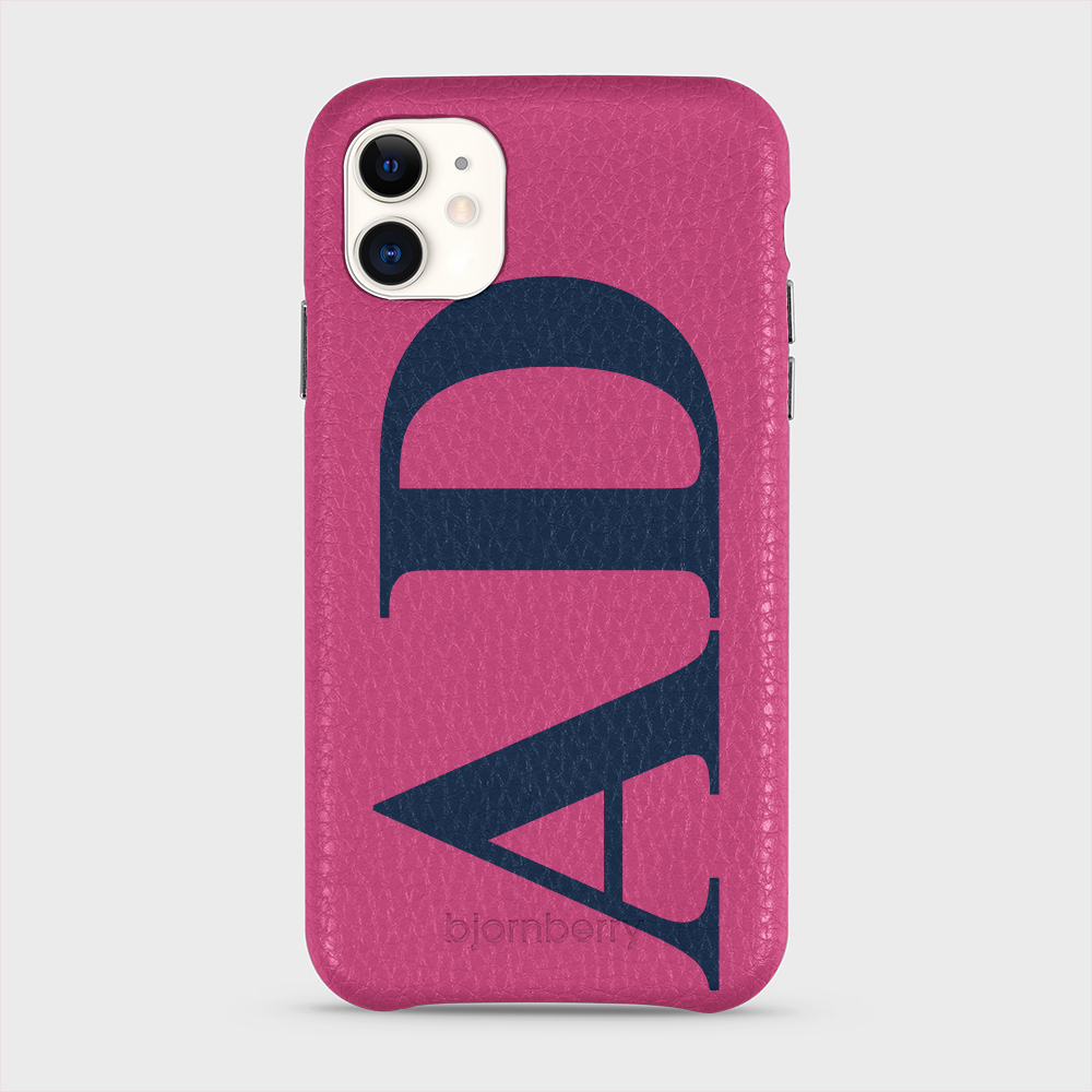 iPhone 11 Personalised Leather Case - Large Initials - 23
