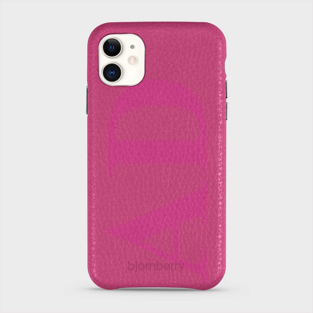 iPhone 11 Personalised Leather Case - Large Initials - 24