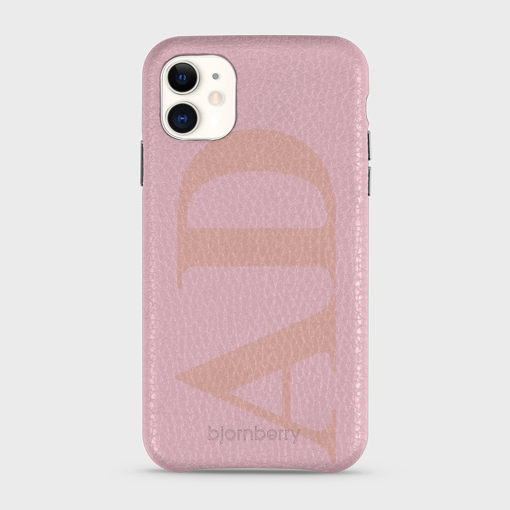 iPhone 11 Personalised Leather Case - Large Initials - 11