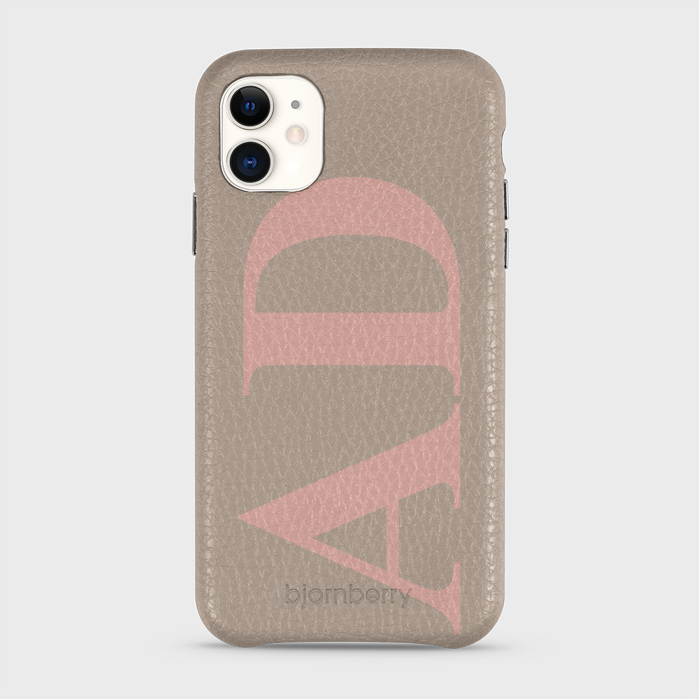 iPhone 11 Personalised Leather Case - Large Initials - 30
