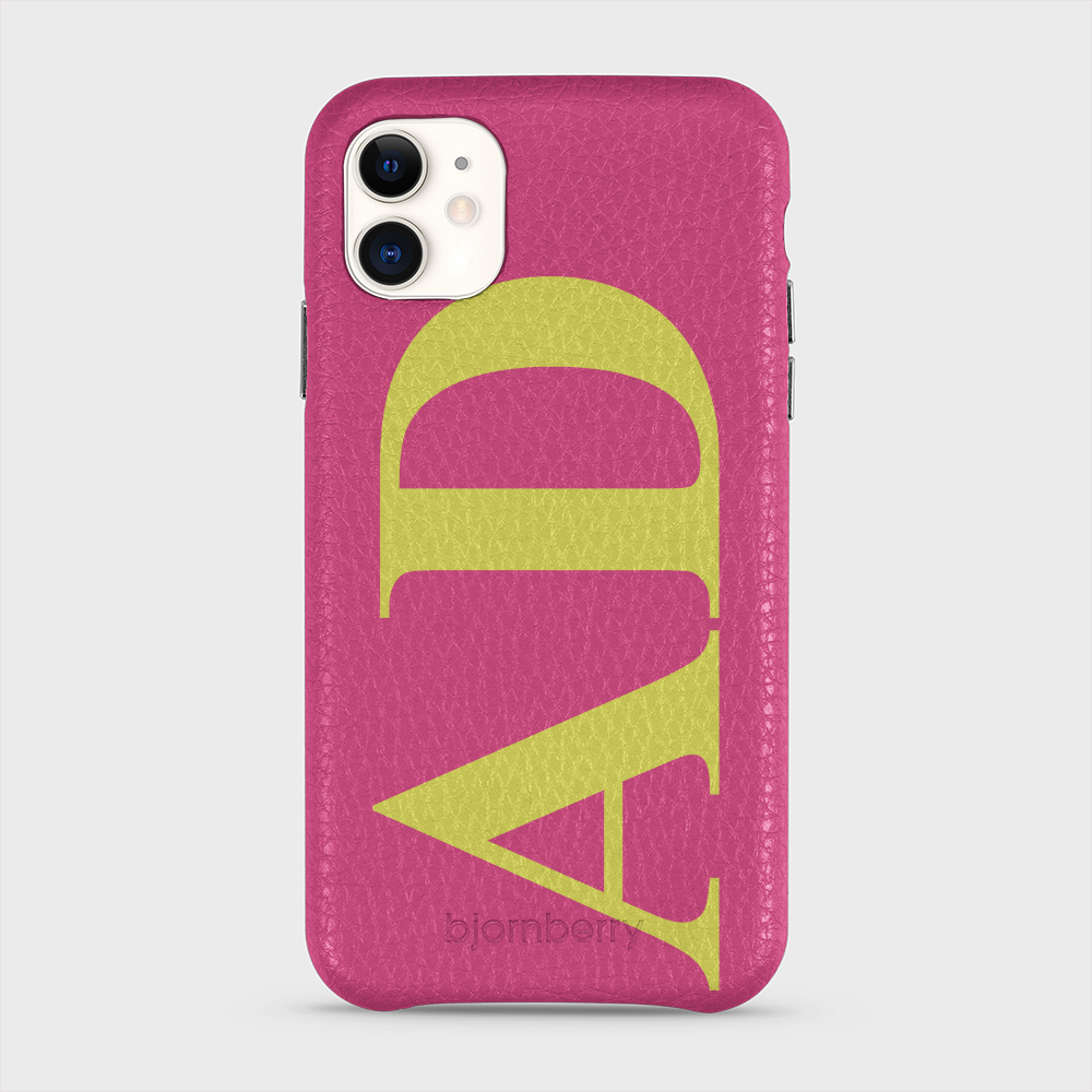 iPhone 11 Personalised Leather Case - Large Initials - 29
