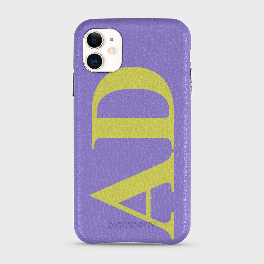 iPhone 11 Personalised Leather Case - Large Initials - 22