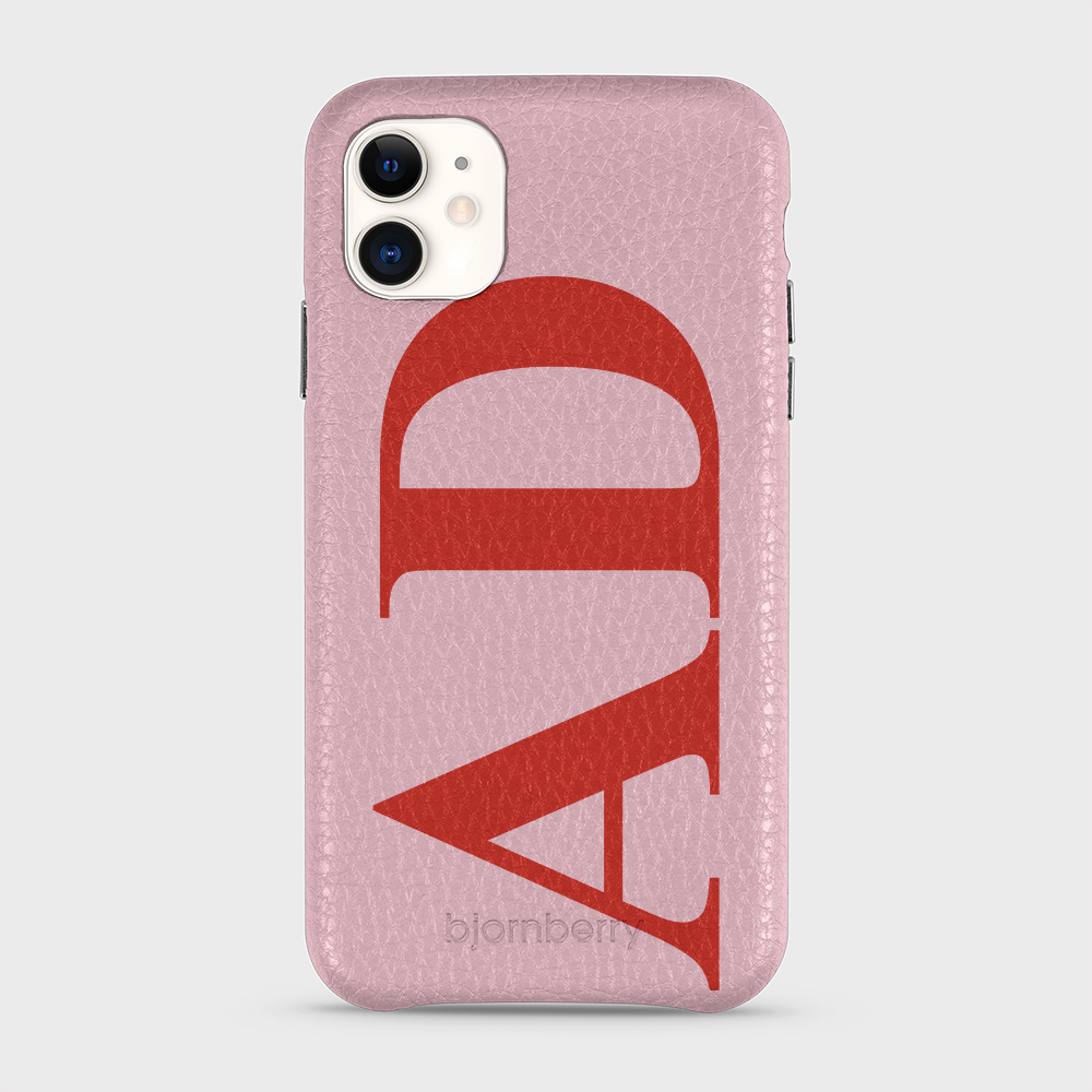 iPhone 11 Personalised Leather Case - Large Initials - 12
