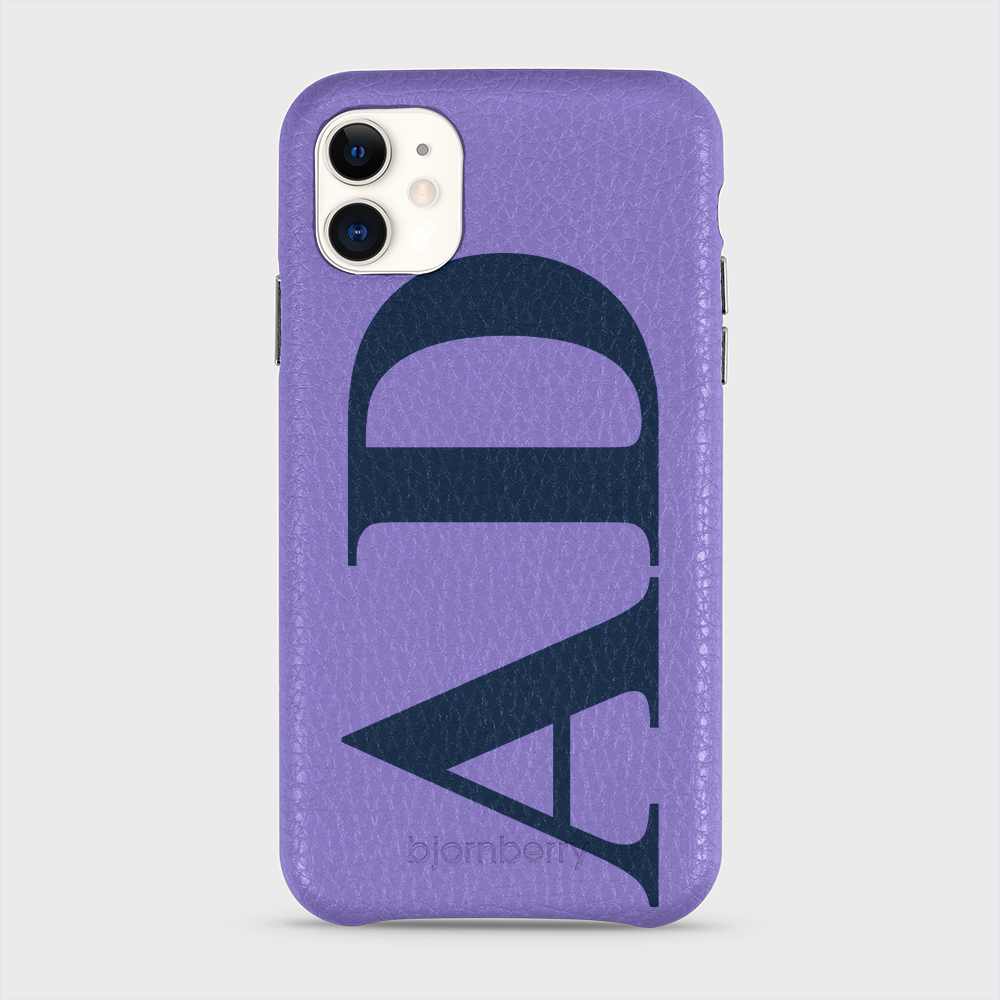 iPhone 11 Personalised Leather Case - Large Initials - 16