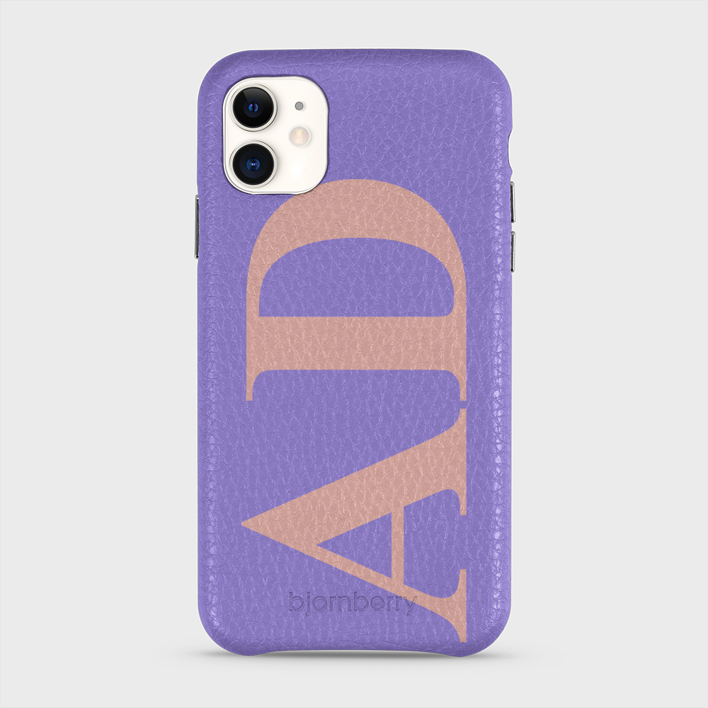 iPhone 11 Personalised Leather Case - Large Initials - 18