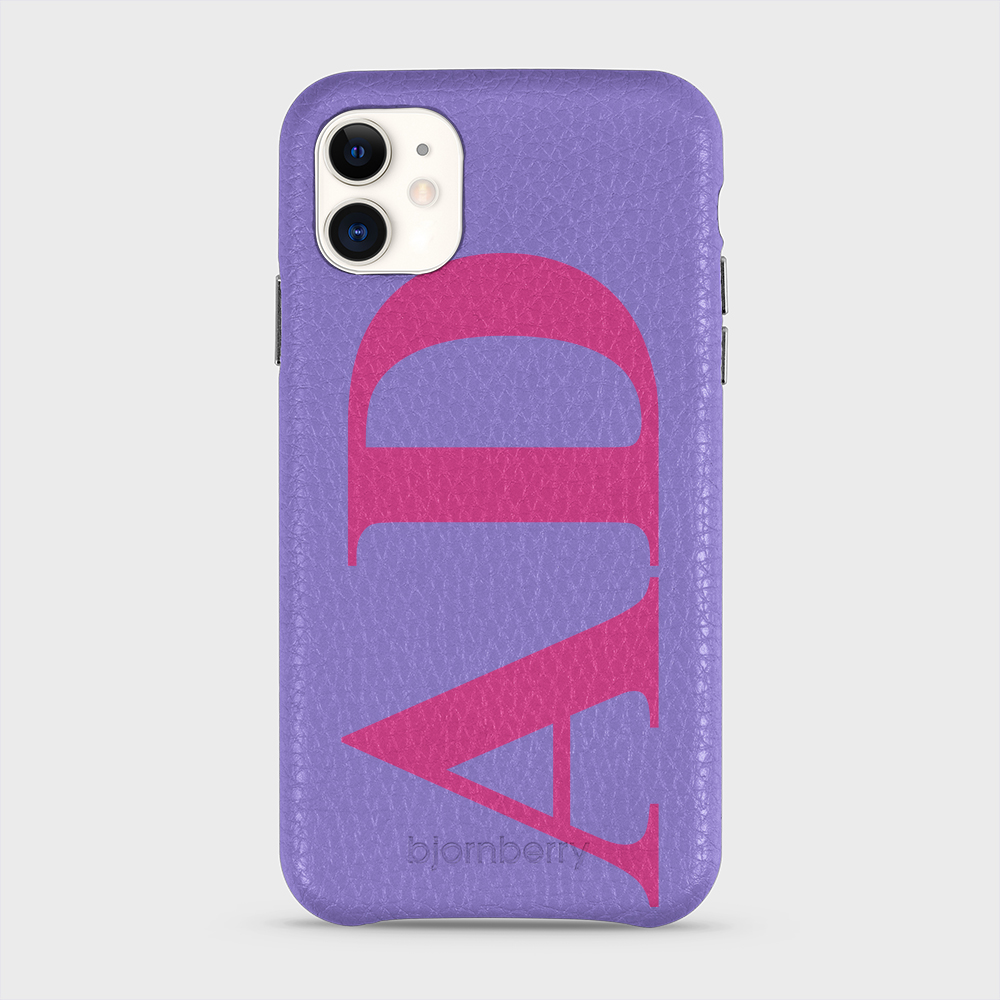 iPhone 11 Personalised Leather Case - Large Initials - 17
