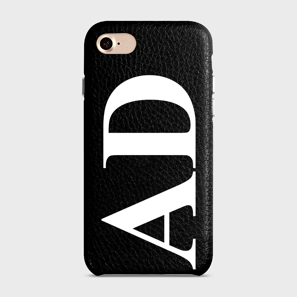 iPhone 7/8/SE (2022/2020) Personalised Leather Case - Large Initials - 7