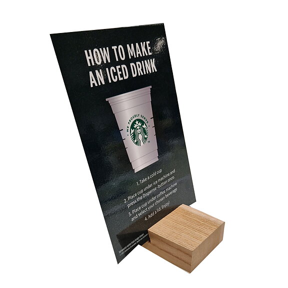 Starbucks A4 skylt How to make an iced drink.
