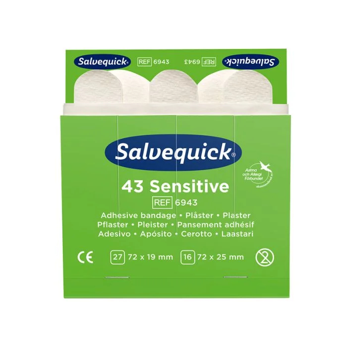 Plåster SALVEQUICK refill sensitive, 6 x 43 st