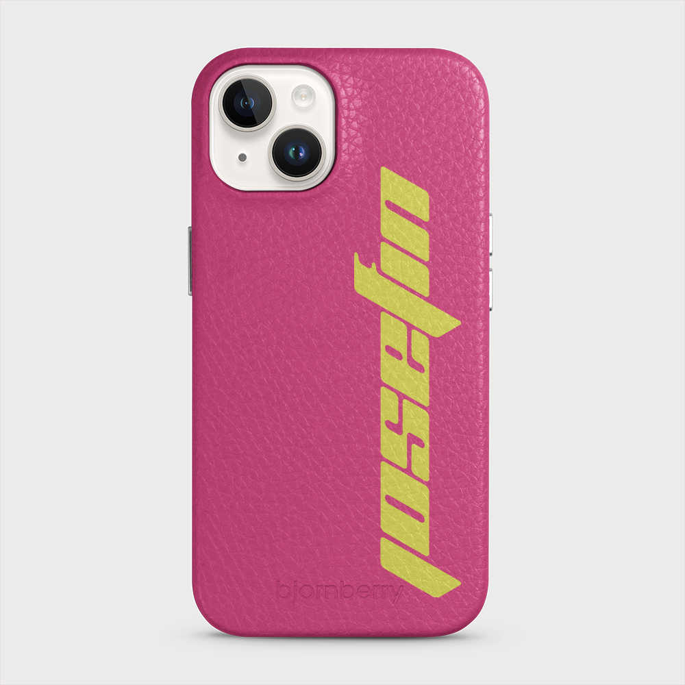iPhone 14 Personalised Leather Case - Futuristic Name - 20