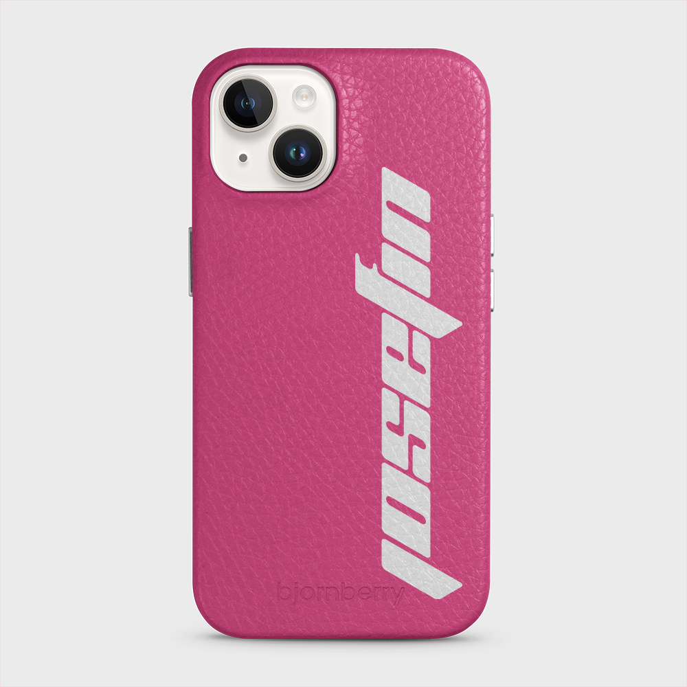 iPhone 14 Personalised Leather Case - Futuristic Name - 21