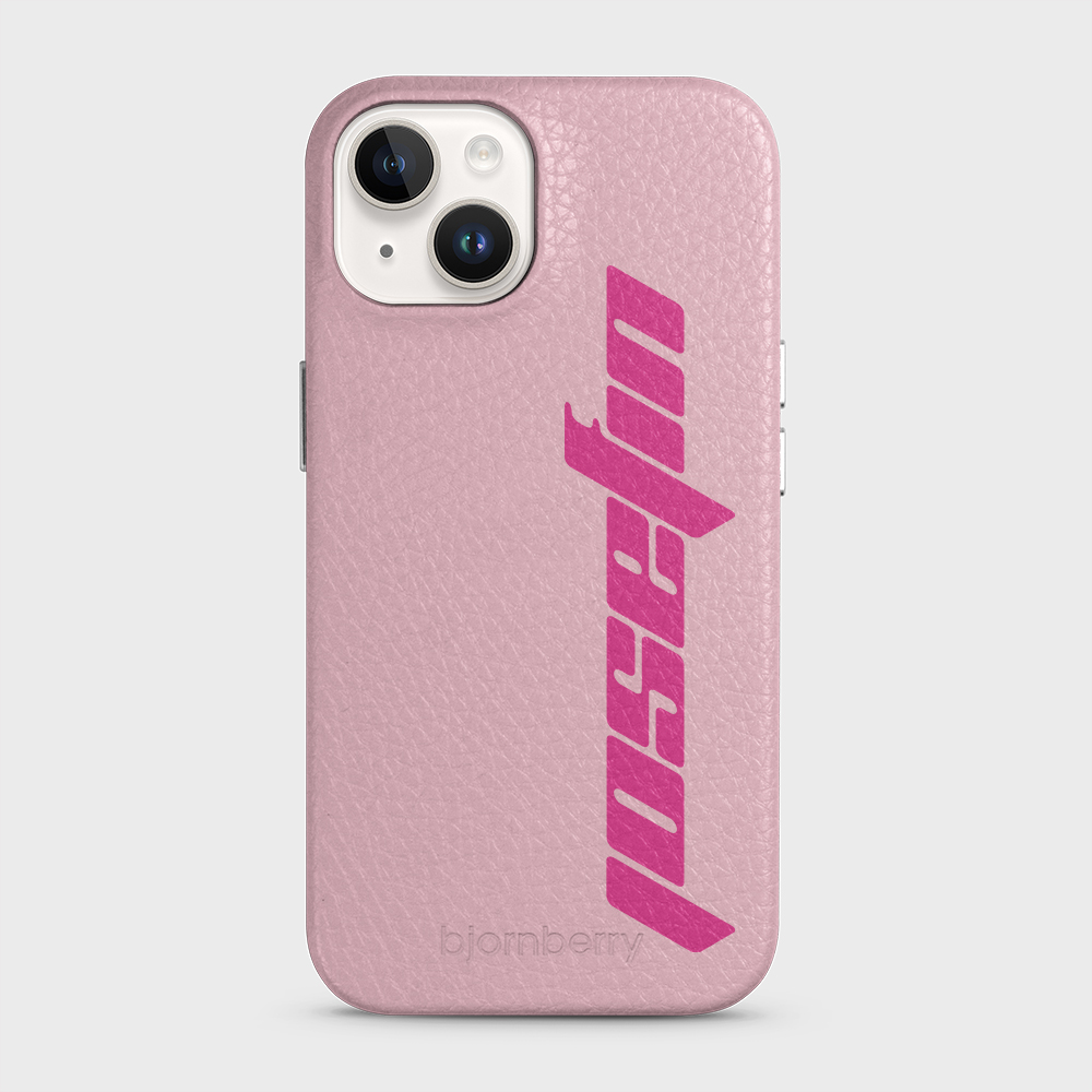 iPhone 14 Personalised Leather Case - Futuristic Name - 2