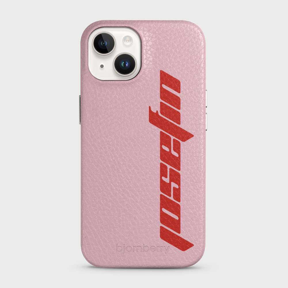 iPhone 14 Personalised Leather Case - Futuristic Name - 4