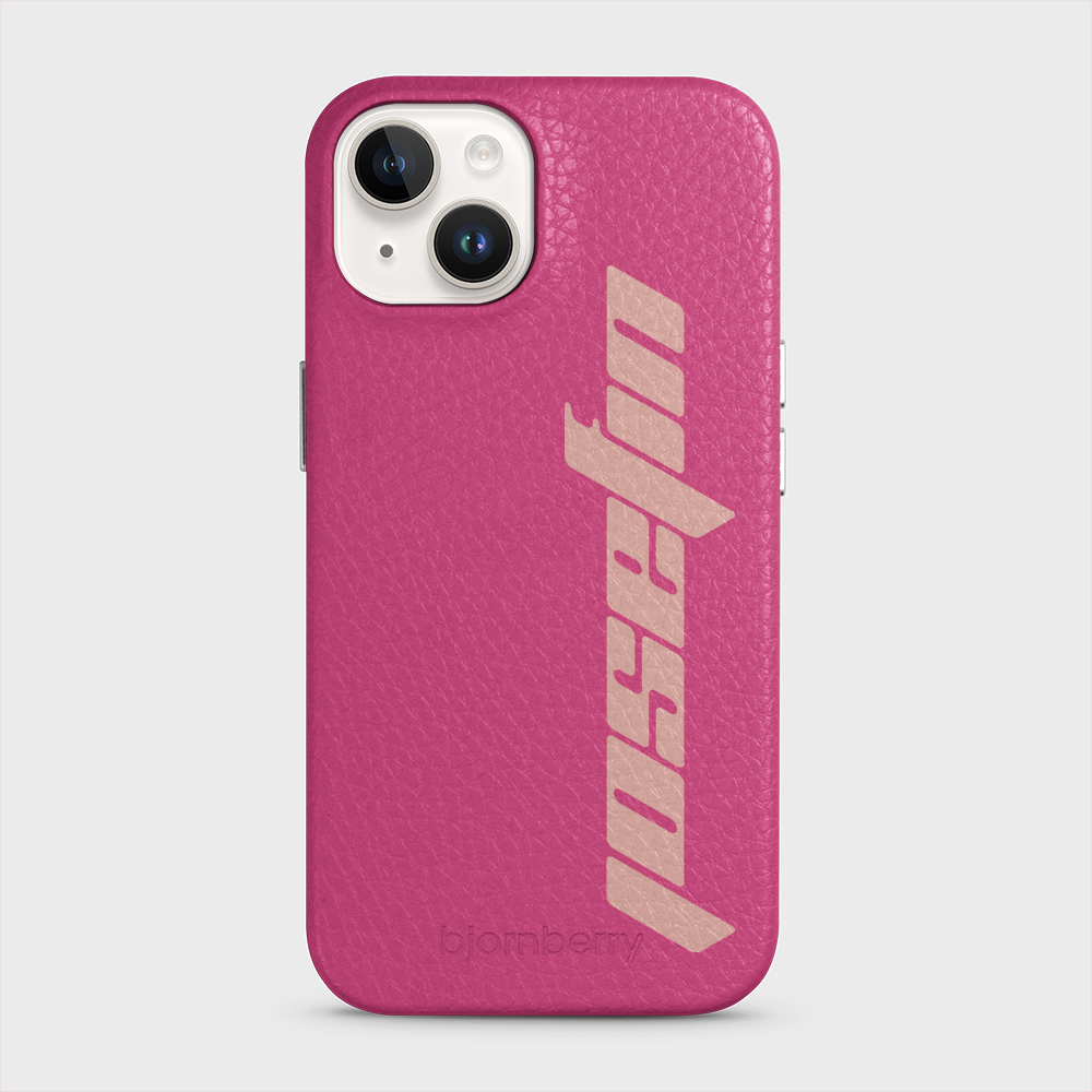 iPhone 14 Personalised Leather Case - Futuristic Name - 17
