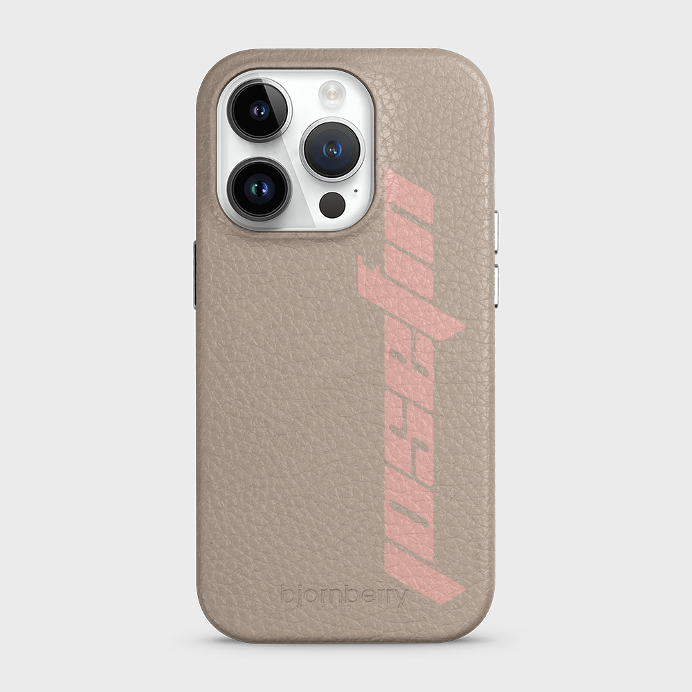 iPhone 14 Pro Personalised Leather Case - Futuristic Name - 30