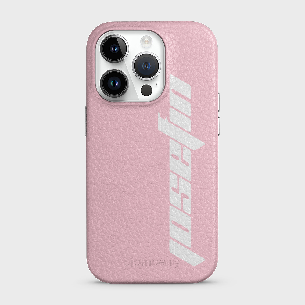 iPhone 14 Pro Personalised Leather Case - Futuristic Name - 13