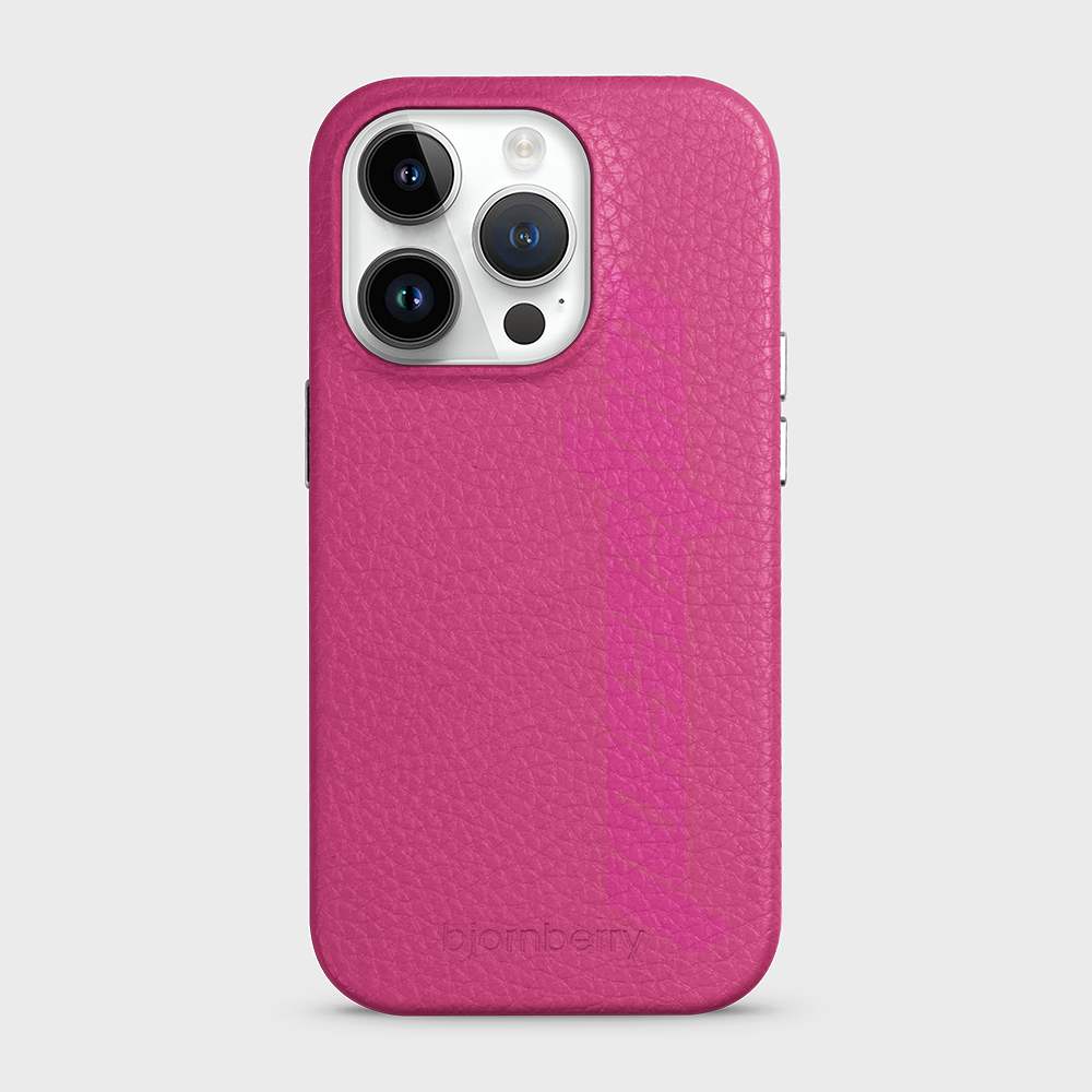 iPhone 14 Pro Personalised Leather Case - Futuristic Name - 23